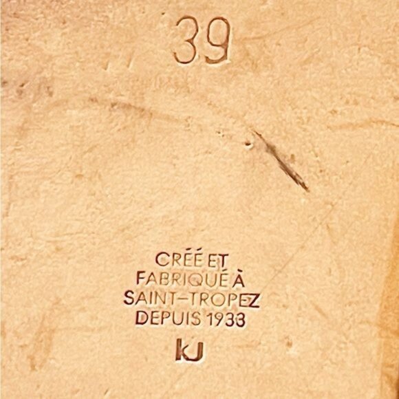 K.Jacques Barigoule leather sandal two wide bands natural honey tan 8.5 - Picture 8 of 11